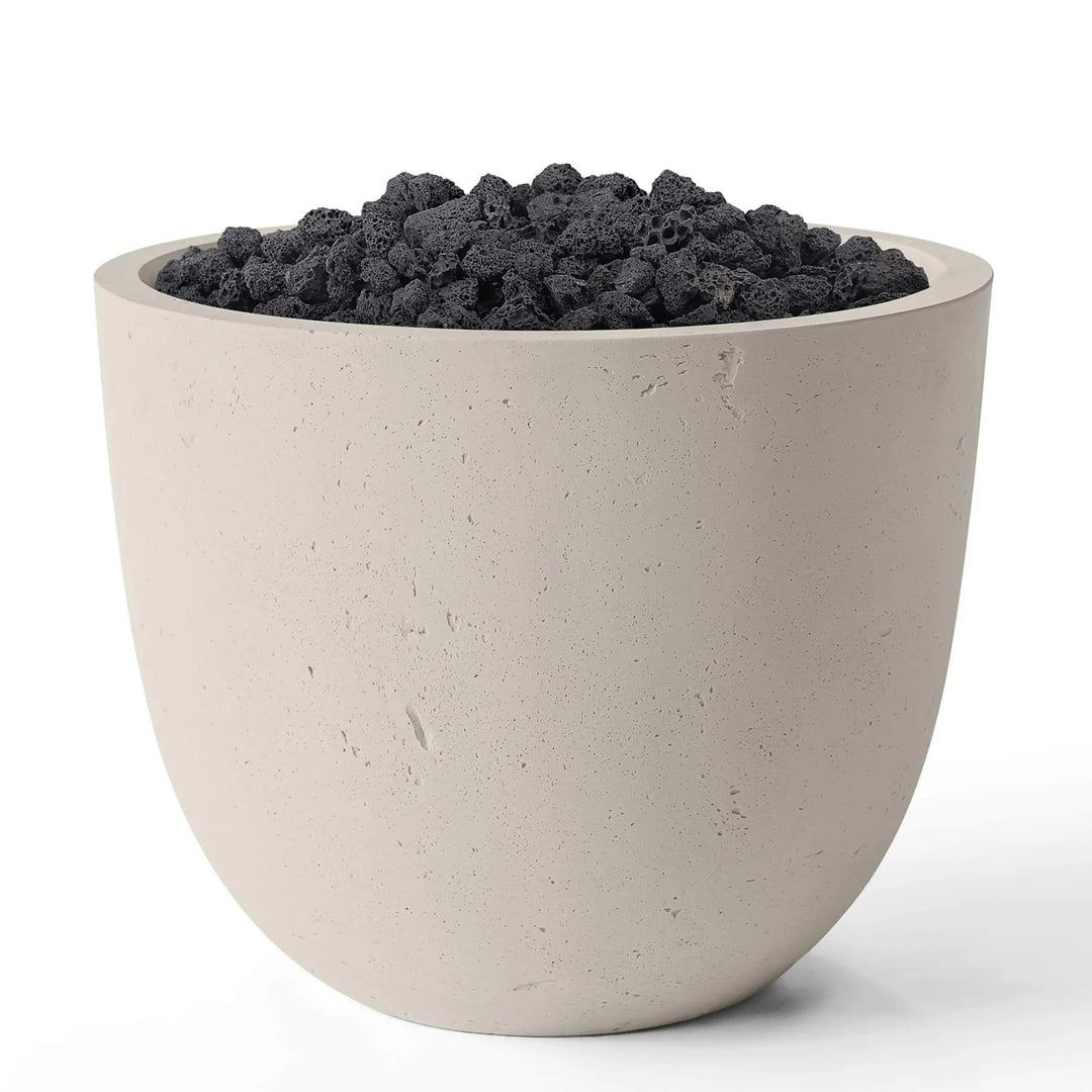 Element Round Concrete Gas Fire Bowl - Outdoor Fire & Patio