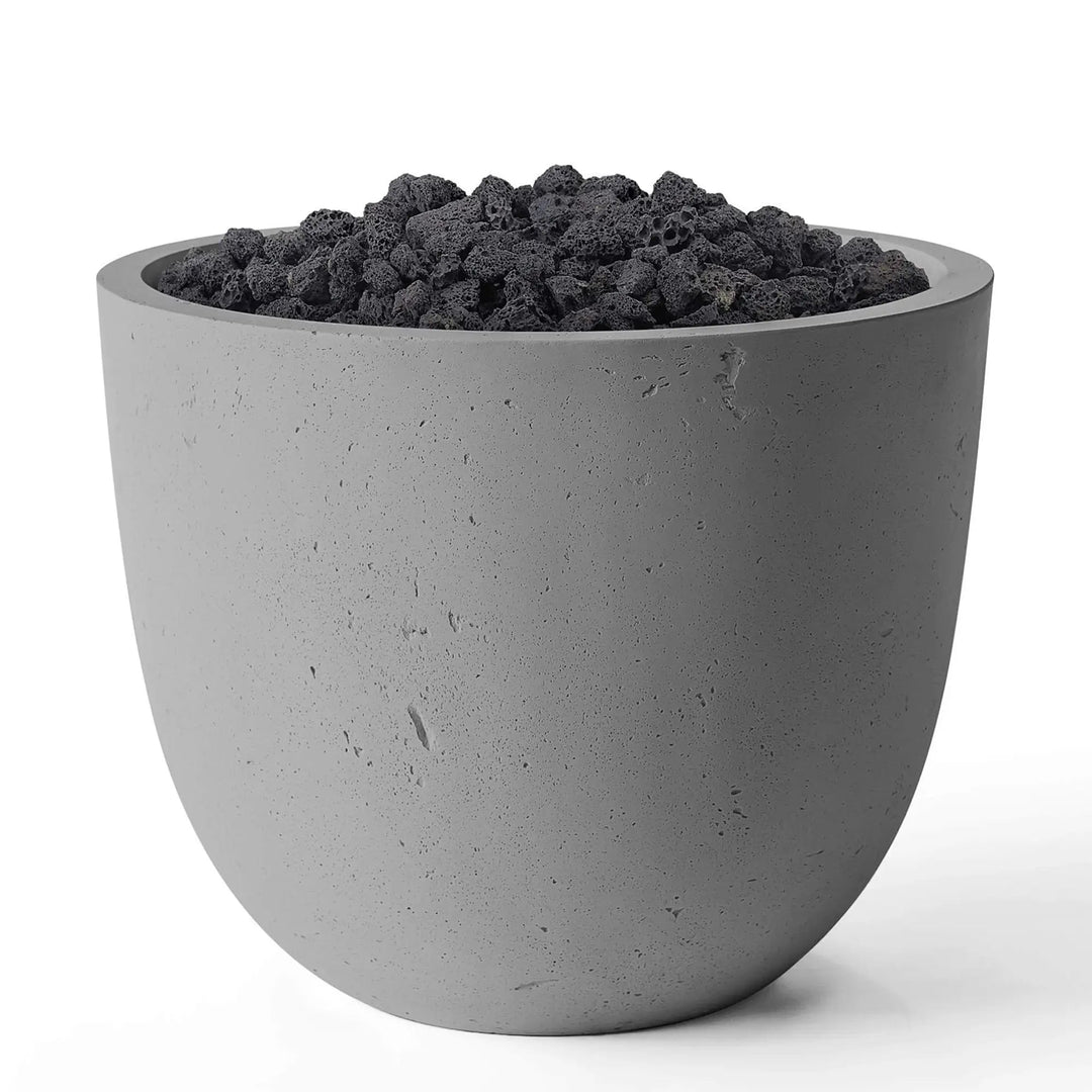 Element Round Concrete Gas Fire Bowl - Outdoor Fire & Patio