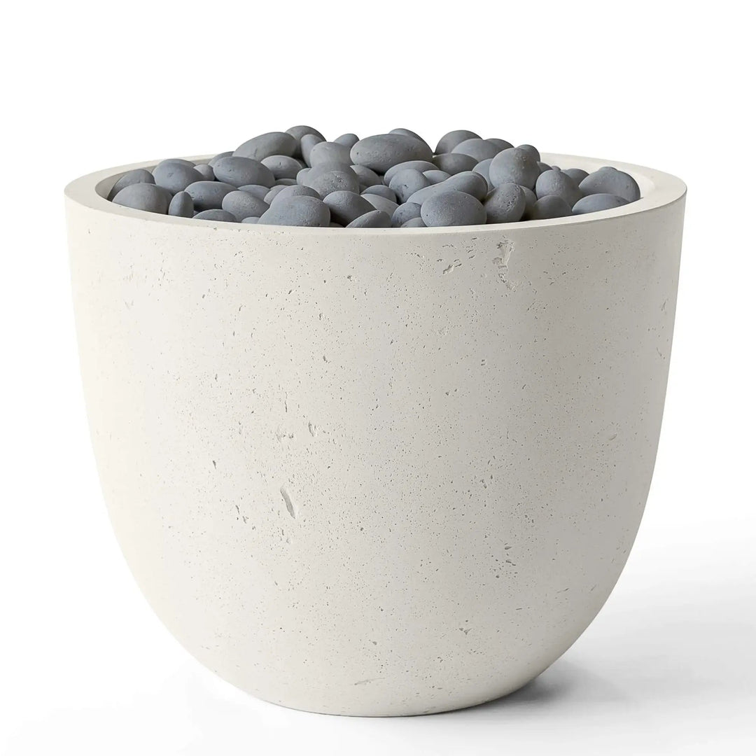 Element Round Concrete Gas Fire Bowl - Outdoor Fire & Patio
