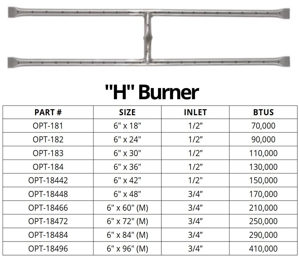 Gas Fire Pit H - Burner - Outdoor Fire & Patio