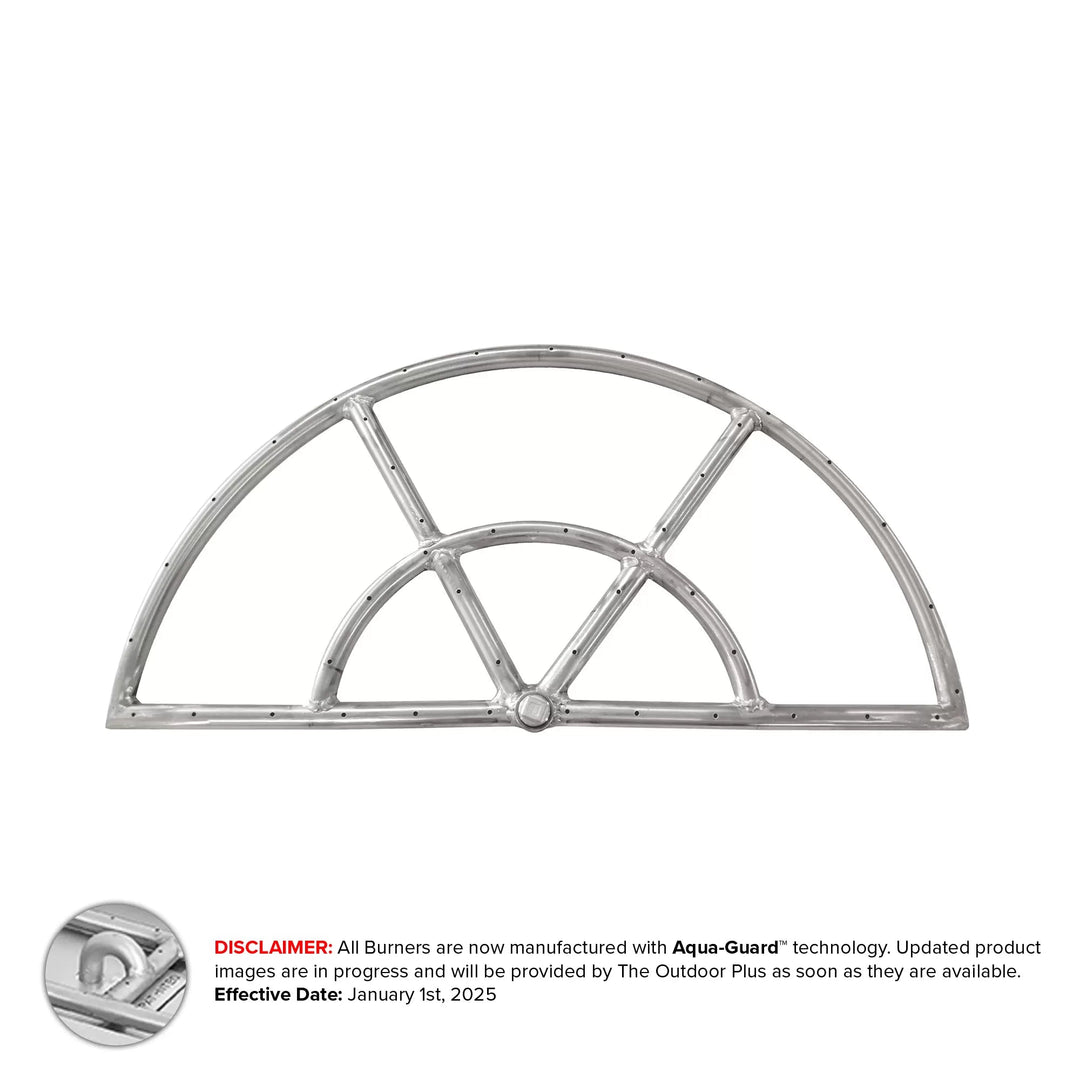 Half Moon Gas Fire Pit Burner Ring - Outdoor Fire & Patio