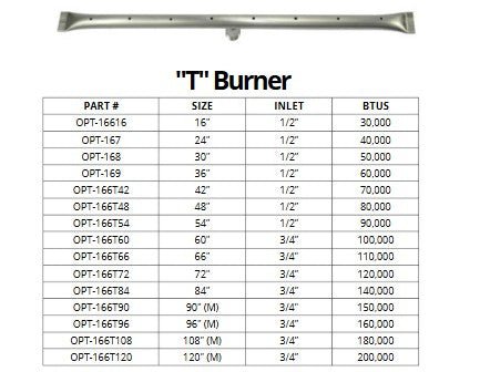 Linear "T" Gas Fire Pit Burner - Outdoor Fire & Patio