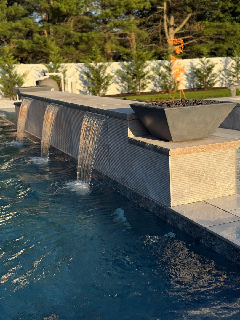Maya Concrete Fire Bowl | Modern Outdoor Fire Feature - Outdoor Fire & Patio