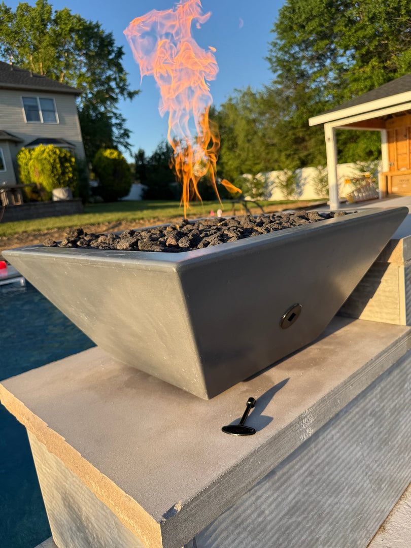 Maya Concrete Fire Bowl | Modern Outdoor Fire Feature - Outdoor Fire & Patio