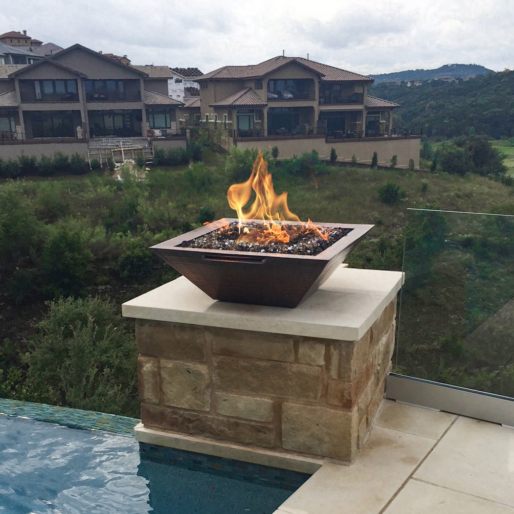 Maya Copper Pool Fire Bowl - Outdoor Fire and Patio