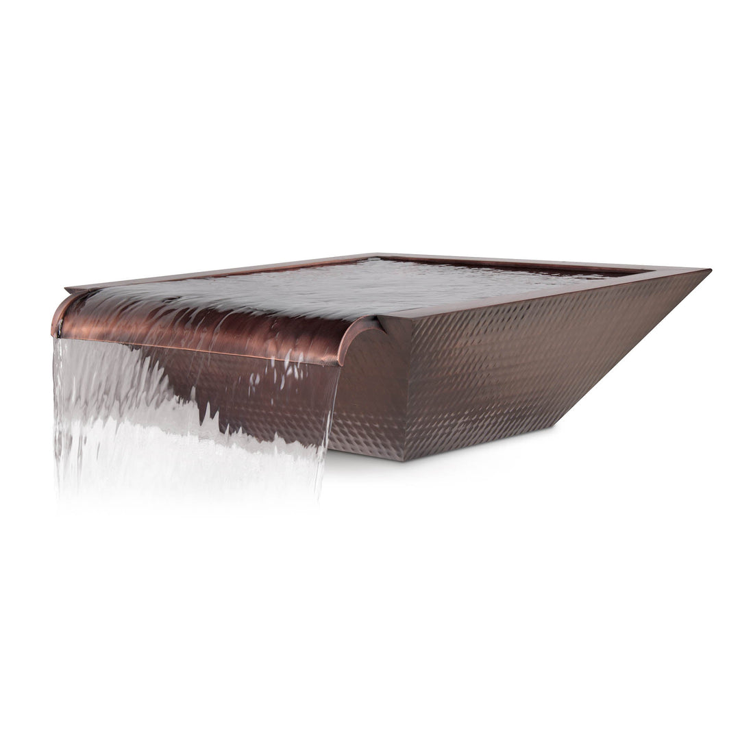 Maya Copper Pool Water Bowl - Wide Spillway - Outdoor Fire and Patio