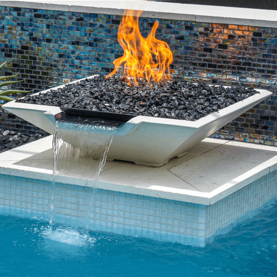Pebble Tec 33" x 33" Fire & Water Bowl - Honed Smooth - Outdoor Fire and Patio