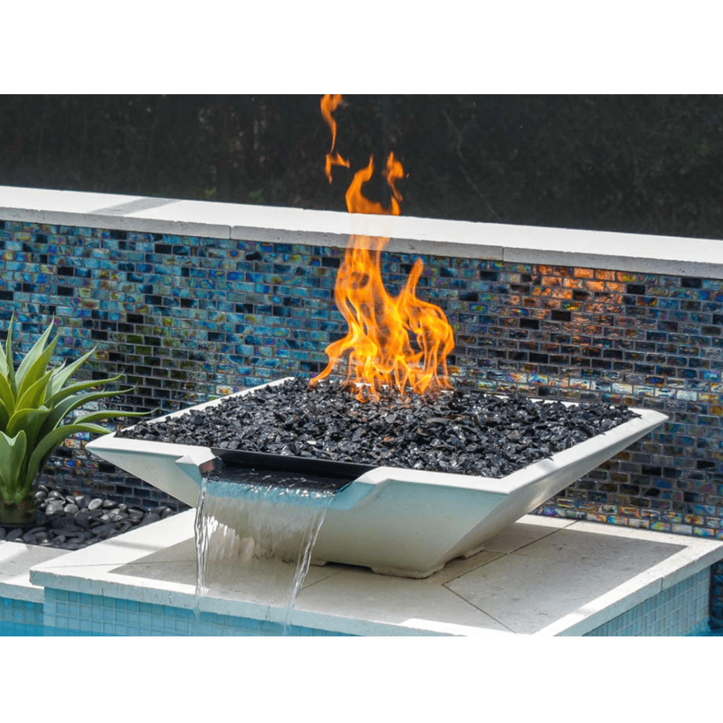 Pebble Tec 33" x 33" Fire & Water Bowl - Honed Smooth - Outdoor Fire and Patio