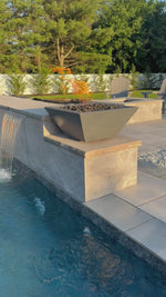 Load and play video in Gallery viewer, Maya Concrete Fire Bowl | Modern Outdoor Fire Feature