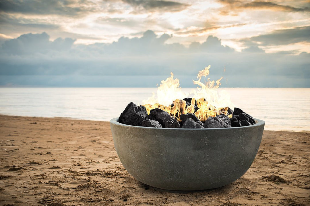 Prism Hardscapes Moderno 1 | 39" Concrete Fire Bowl - Outdoor Fire and Patio