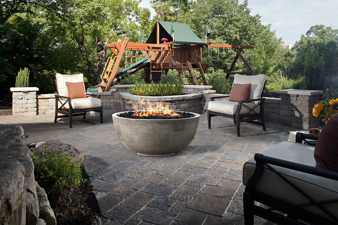 Prism Hardscapes Moderno 1 | 39" Concrete Fire Bowl - Outdoor Fire and Patio