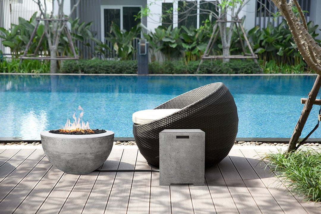 Prism Hardscapes Moderno 3 | 30" Concrete Fire Bowl - Outdoor Fire and Patio