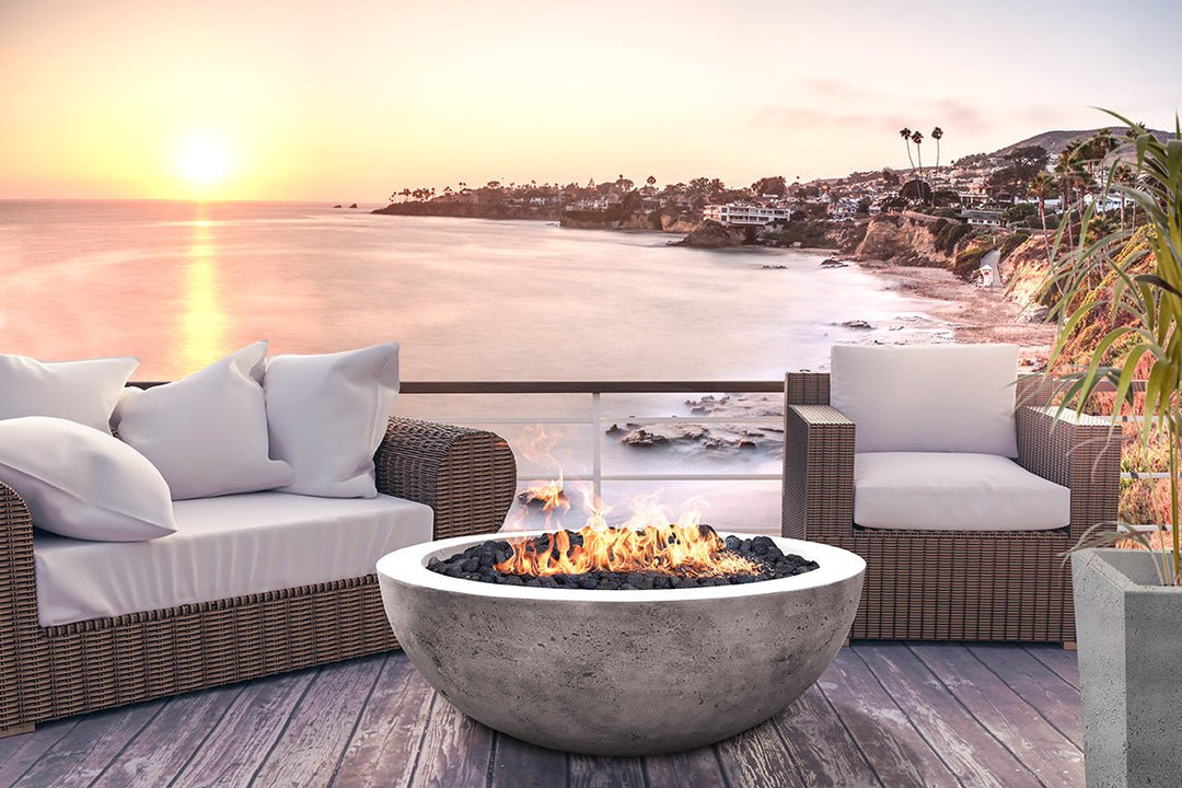 Prism Hardscapes Moderno 4 | 48" Concrete Fire Bowl - Outdoor Fire and Patio