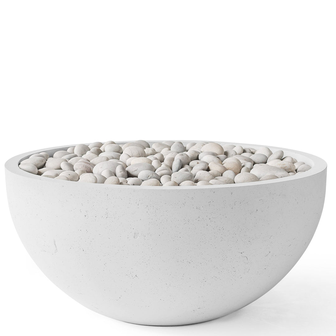 Serenade 32" Round Concrete Gas Fire Bowl - Outdoor Fire and Patio