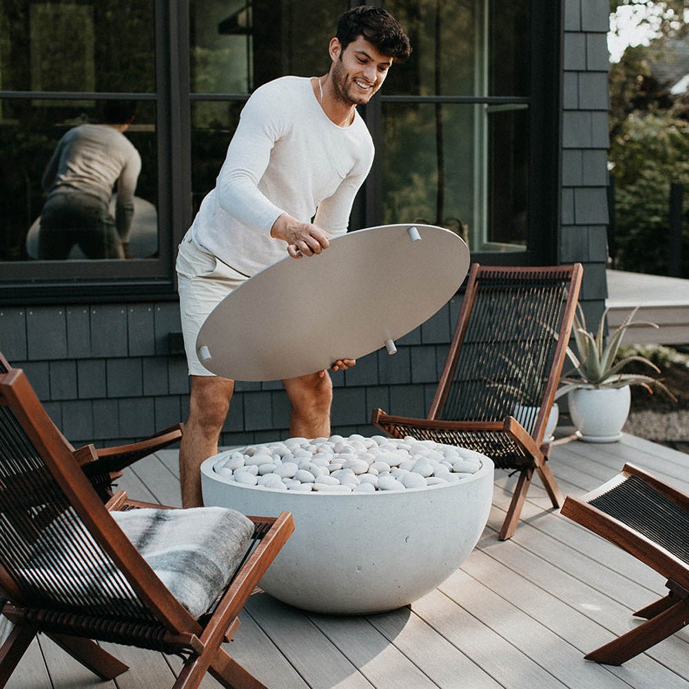 Serenade 32" Round Concrete Gas Fire Bowl