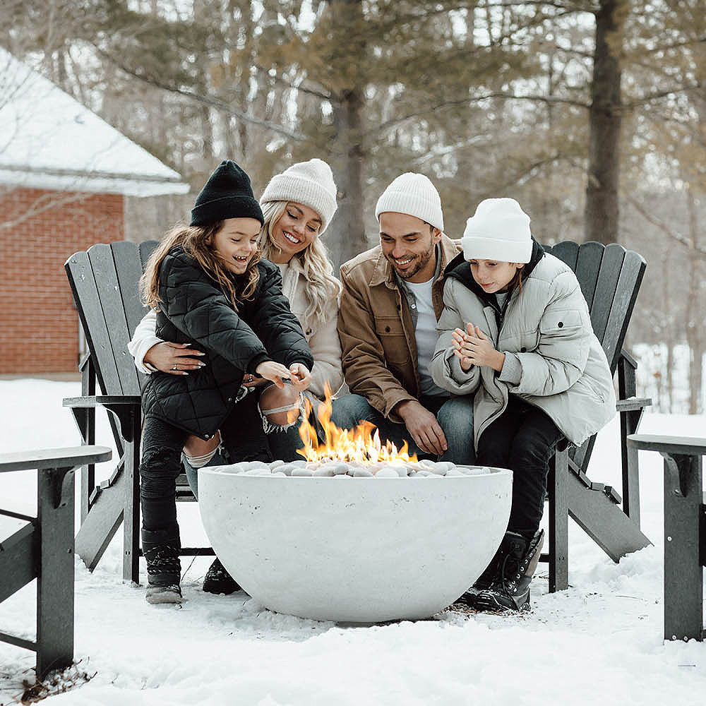 Serenade 32" Round Concrete Gas Fire Bowl