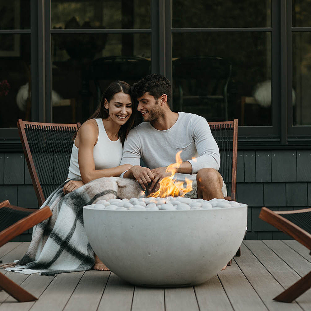 Serenade 32" Round Concrete Gas Fire Bowl