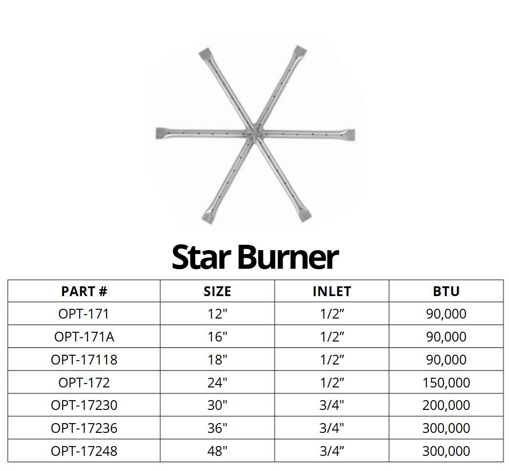 Star Fire Pit Burner - Outdoor Fire and Patio