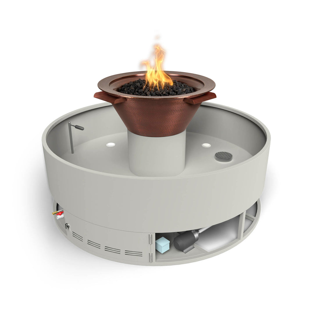 The Outdoor Plus 60" Olympian 4 - Way Spill Cazo Fire and Water Bowl Self Contained Unit - Outdoor Fire & Patio