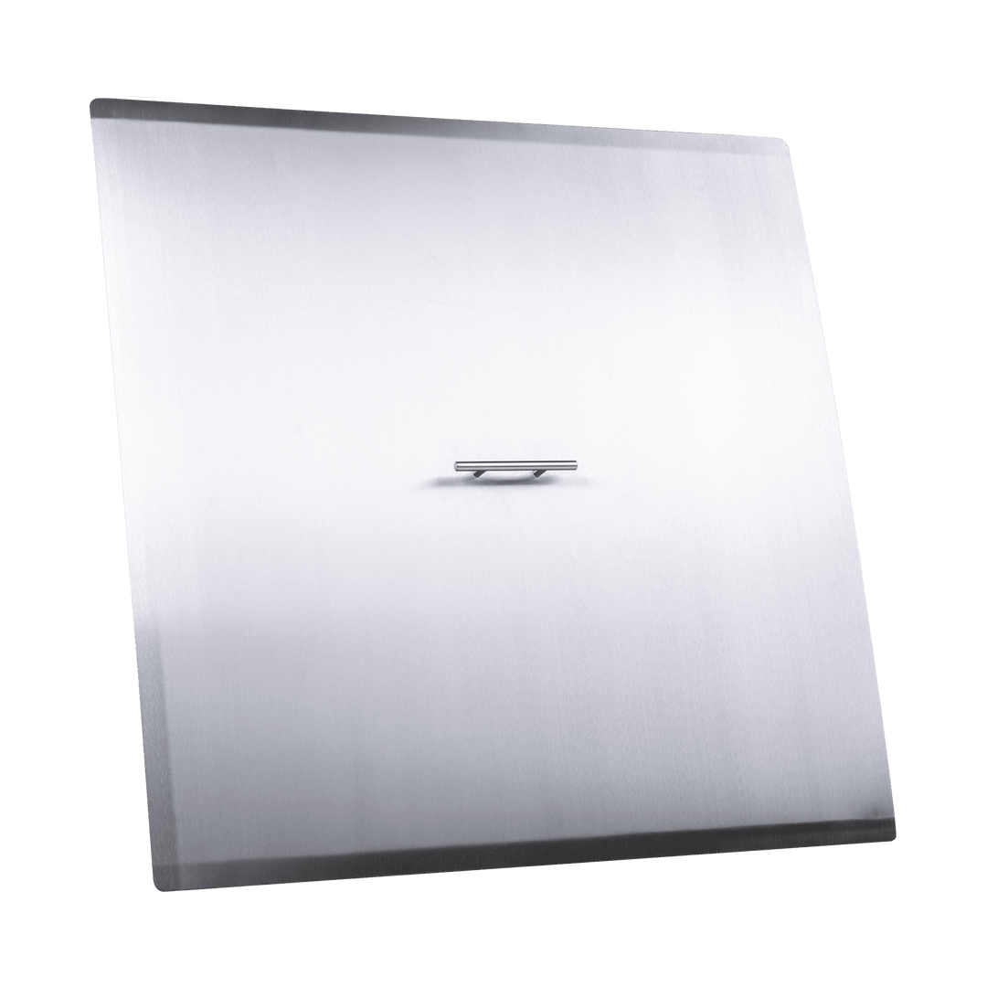 The Outdoor Plus Stainless Steel Square Fire Pit Cover - Outdoor Fire and Patio