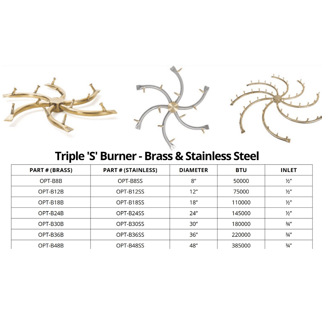 Triple 'S' Stainless Steel Bullet Burner - Outdoor Fire & Patio