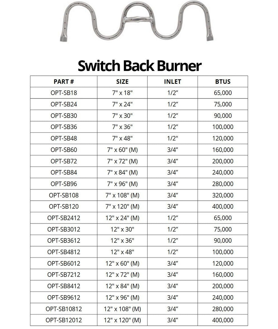 Wide Switchback Fire Pit Burner - Outdoor Fire & Patio
