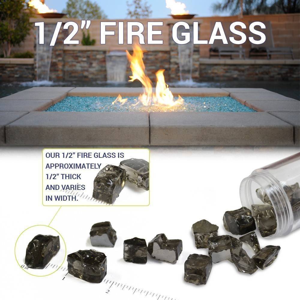 1/2" Gray Reflective Fire Glass
