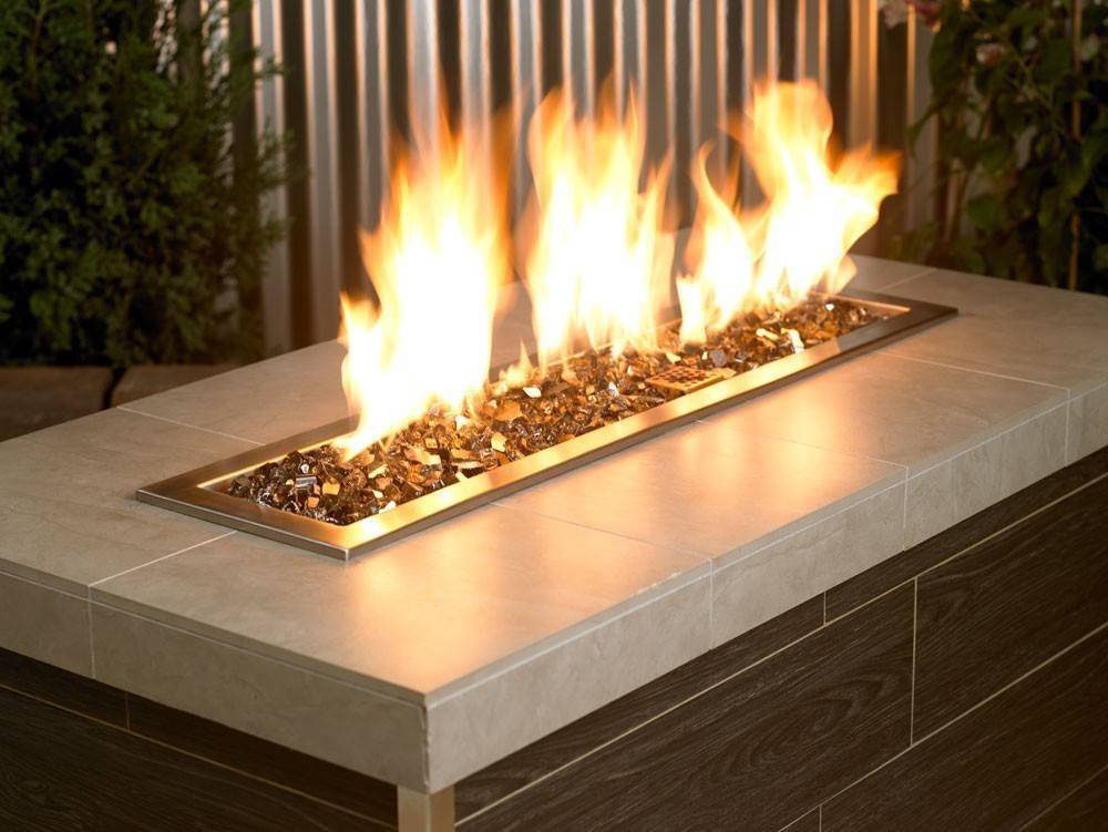 1/2" Bronze Reflective Fire Glass - Outdoor Fire and Patio