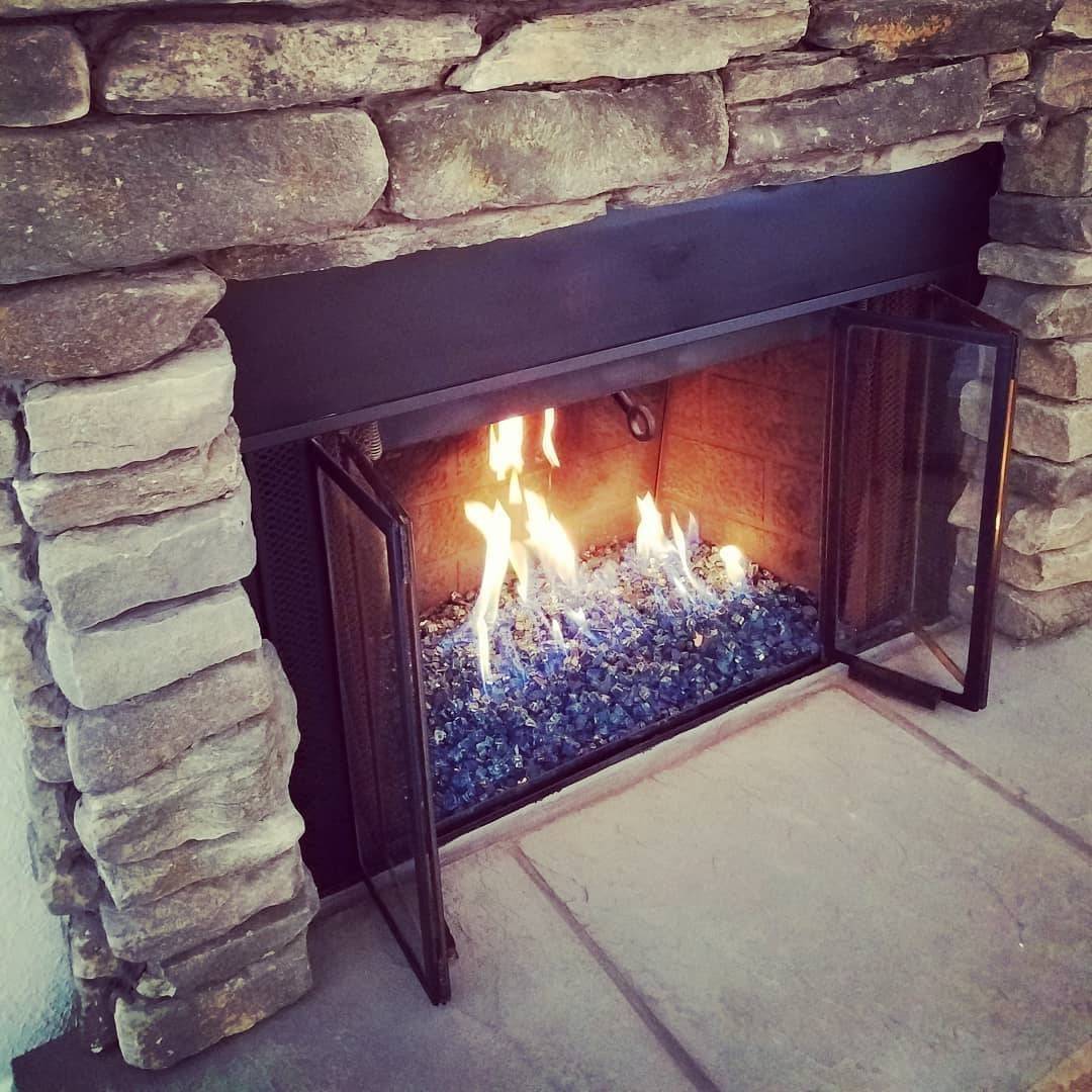 1/2" Cobalt Blue Reflective Fire Glass - Outdoor Fire and Patio