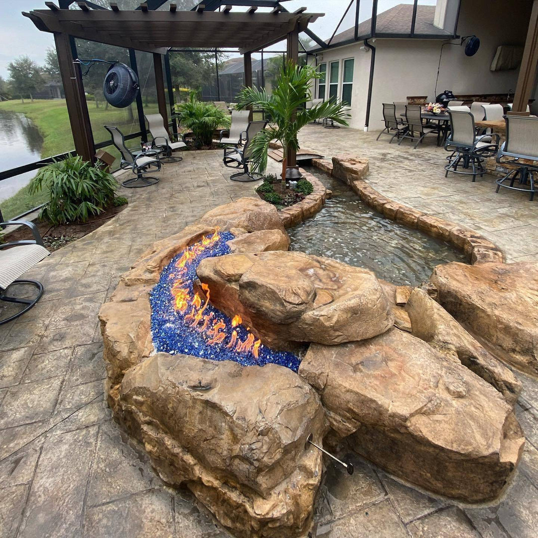 1/2" Cobalt Blue Reflective Fire Glass - Outdoor Fire and Patio