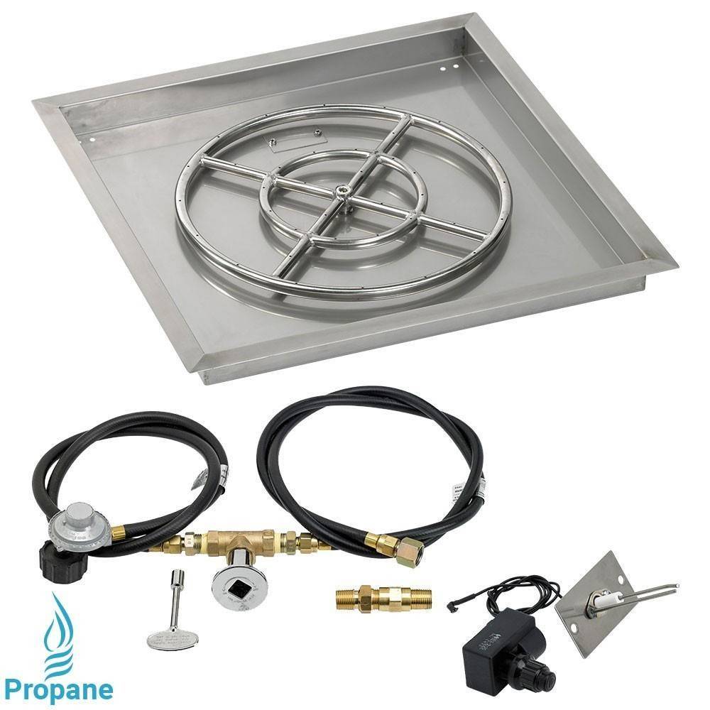 12" Drop in Burner Pan. Square. Spark Ignition - Outdoor Fire and Patio