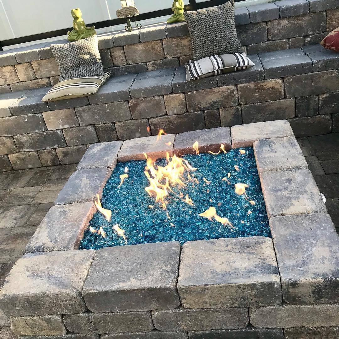 1/2" Pacific Blue Fire Glass - Outdoor Fire and Patio