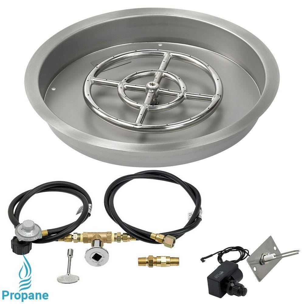 19" Drop in Burner Pan. Round. Spark Ignition - Outdoor Fire and Patio