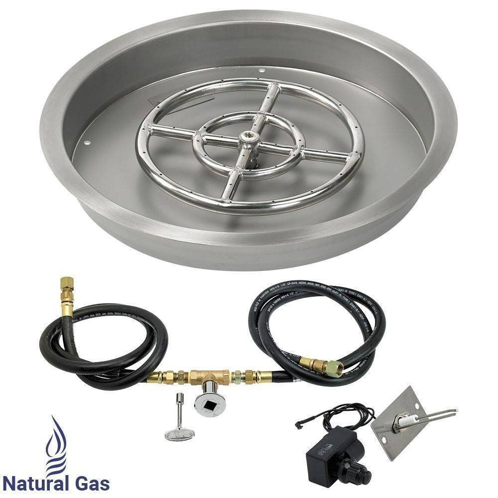 19" Drop in Burner Pan. Round. Spark Ignition - Outdoor Fire and Patio