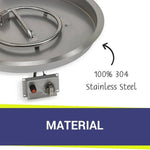 Load image into Gallery viewer, 19" Round Stainless Steel Drop - in Fire Pit Pan With Flame Sensor Ignition kit - CSA Certified - Outdoor Fire and Patio