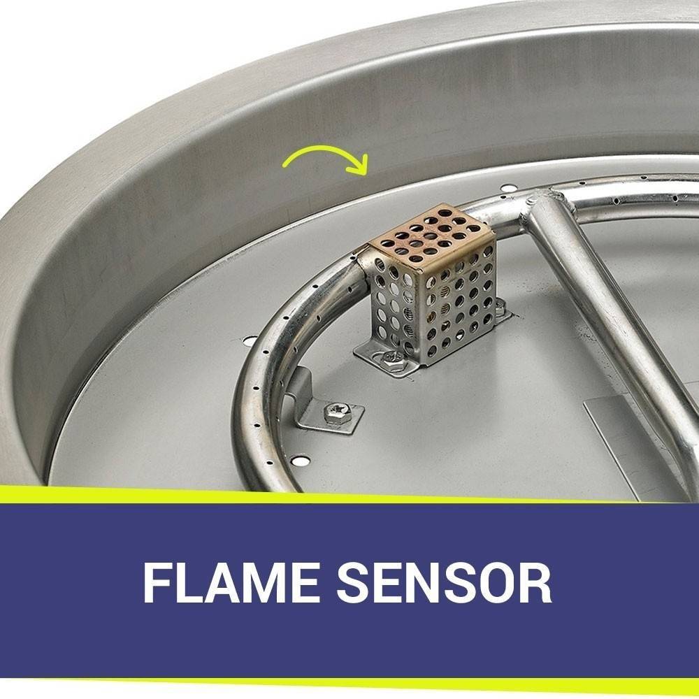 19" Round Stainless Steel Drop - in Fire Pit Pan With Flame Sensor Ignition kit - CSA Certified - Outdoor Fire and Patio