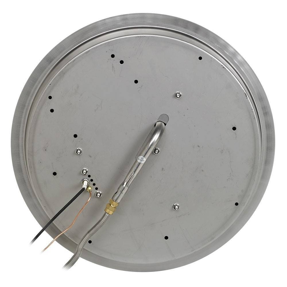 19" Round Stainless Steel Drop - in Fire Pit Pan With Flame Sensor Ignition kit - CSA Certified - Outdoor Fire and Patio