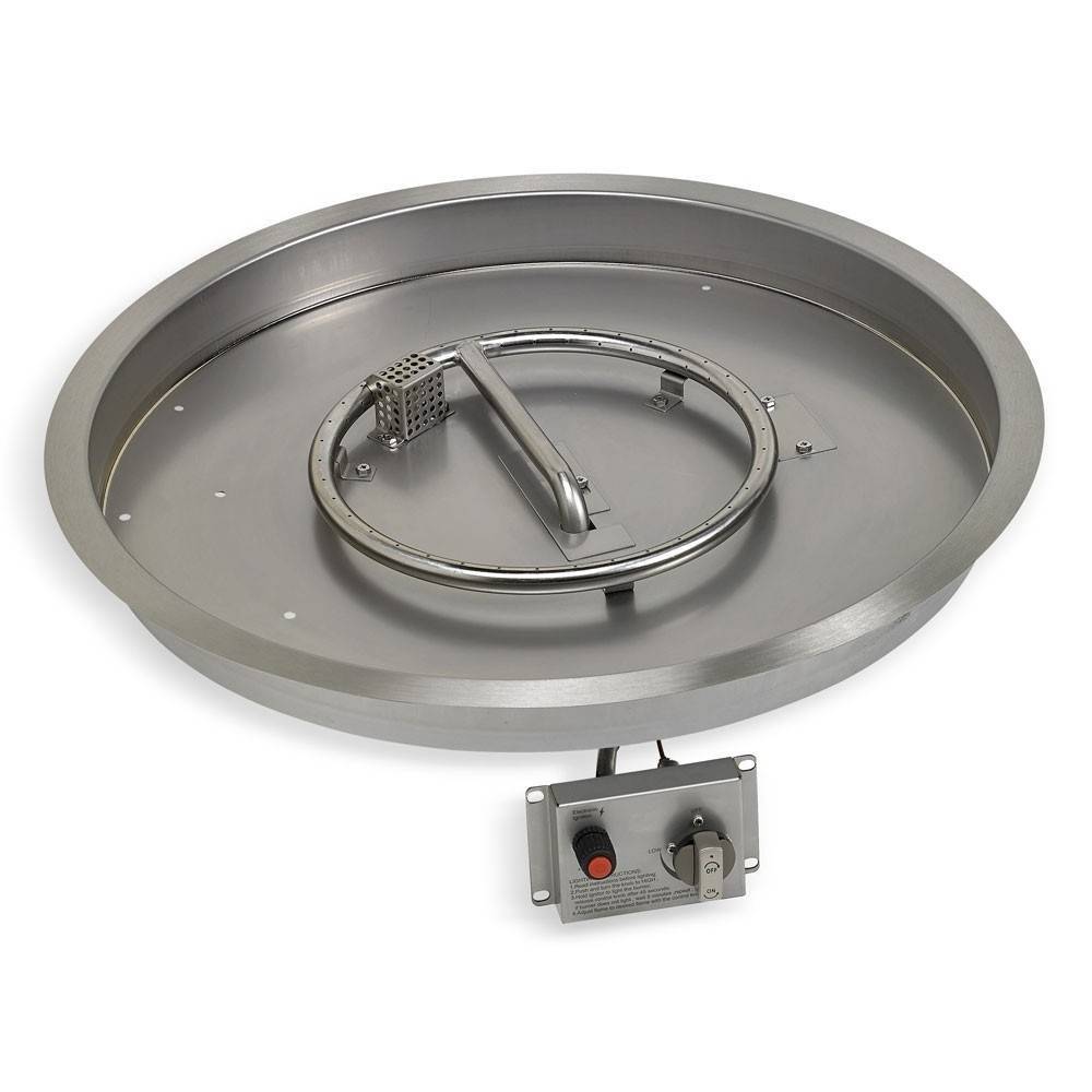 19" Round Stainless Steel Drop - in Fire Pit Pan With Flame Sensor Ignition kit - CSA Certified - Outdoor Fire and Patio