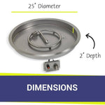 Load image into Gallery viewer, 19" Round Stainless Steel Drop - in Fire Pit Pan With Flame Sensor Ignition kit - CSA Certified - Outdoor Fire and Patio