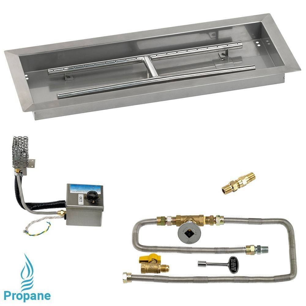 24" x 8" Drop in Pan. Rectangular. Automated - Outdoor Fire and Patio