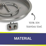 Load image into Gallery viewer, 25" Round Stainless Steel Drop - in Fire Pit Pan With Flame Sensor Ignition kit - CSA Certified - Outdoor Fire and Patio