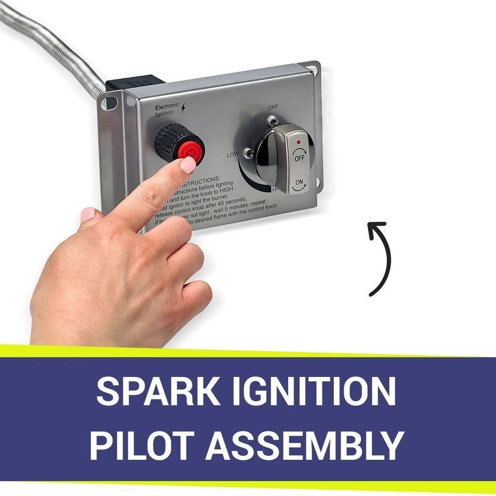 25" Round Stainless Steel Drop - in Fire Pit Pan With Flame Sensor Ignition kit - CSA Certified - Outdoor Fire and Patio