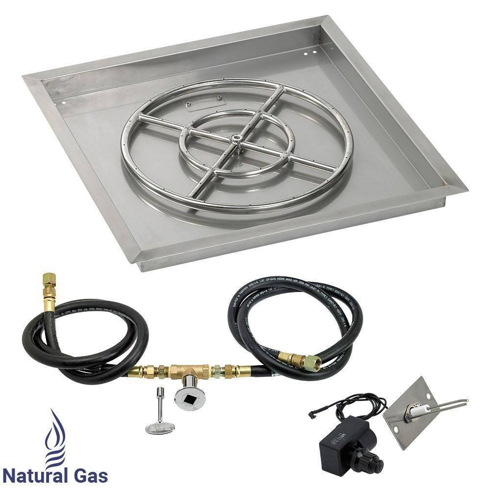 30" Drop in Burner Pan. Square. Spark Ignition - Outdoor Fire and Patio