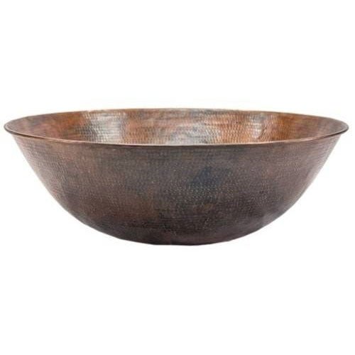 31" Pebble Tec Copper Fire Bowl Round - Hammered Copper - Outdoor Fire and Patio