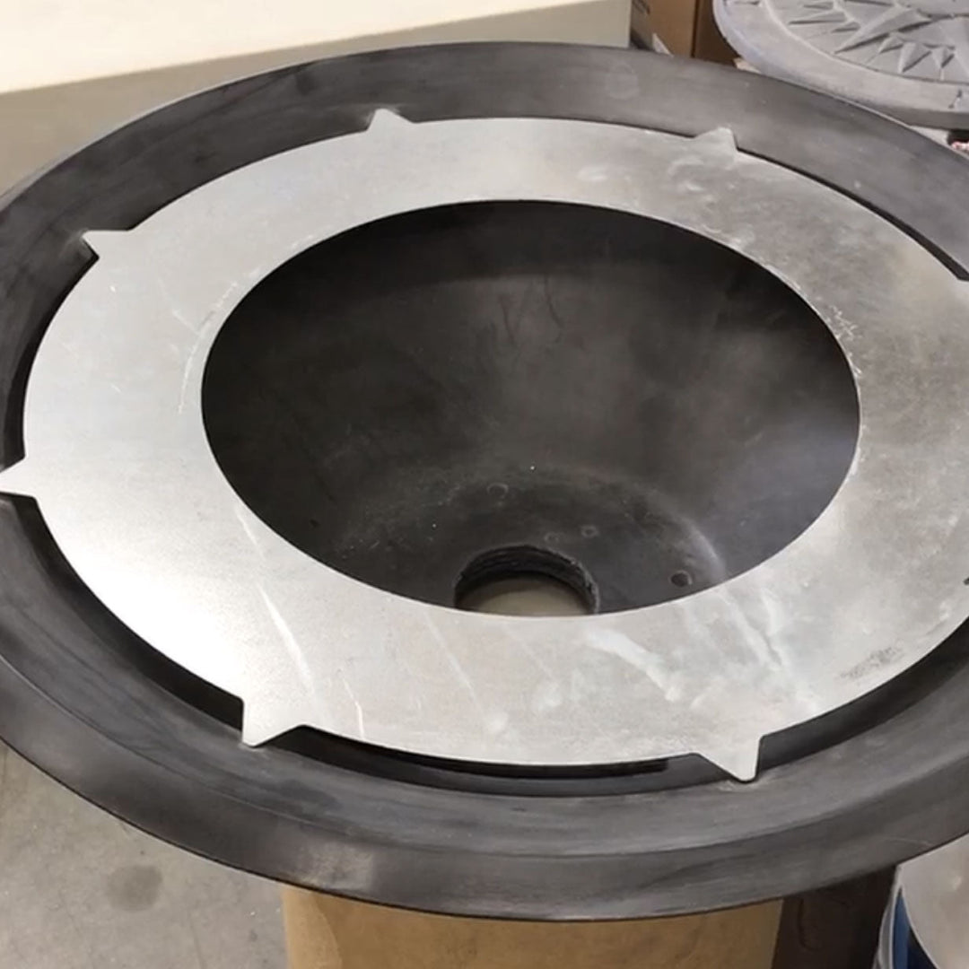 31" Pebble Tec Copper Fire Bowl Round - Hammered Copper - Outdoor Fire and Patio