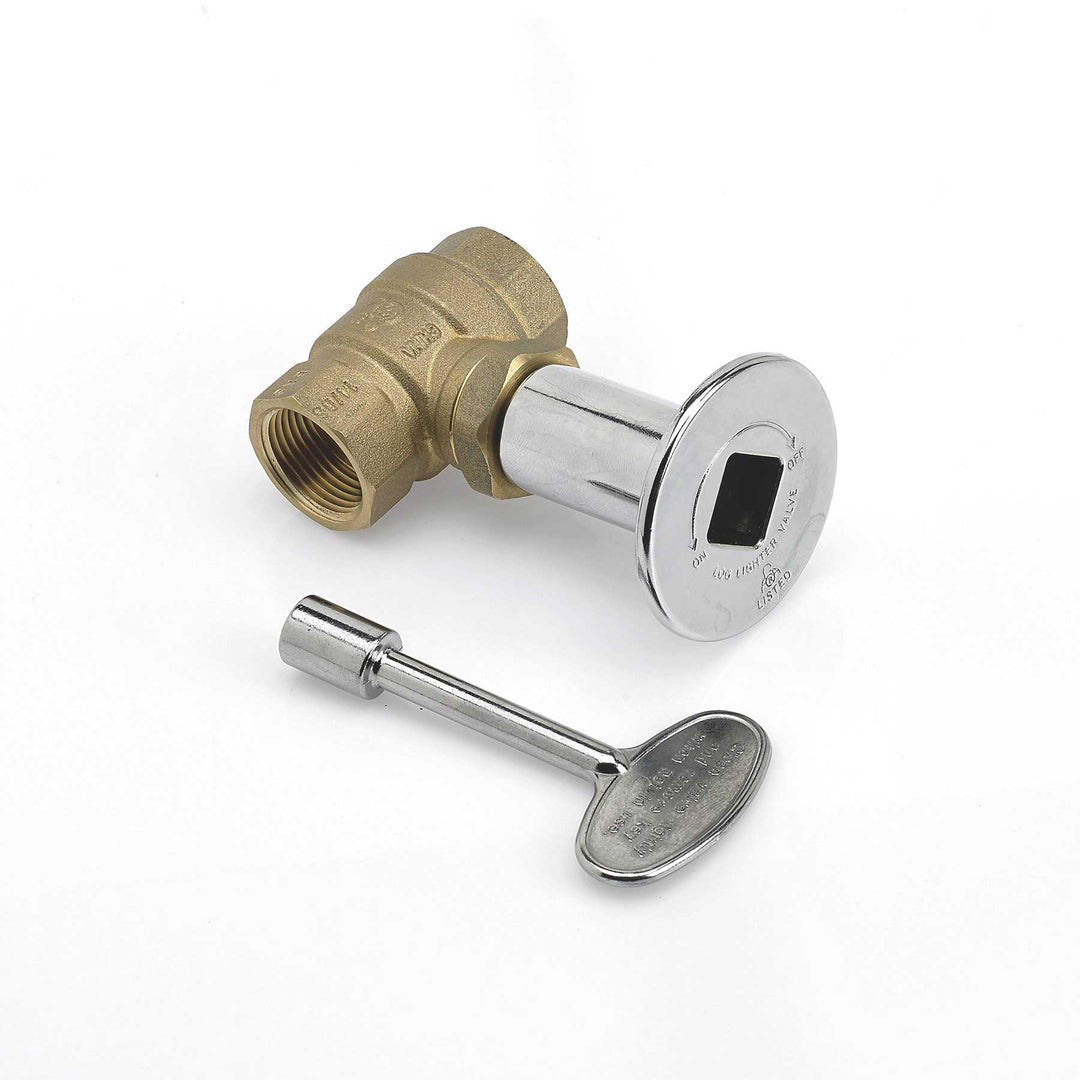 3/4" Chrome Key Valve with Key - Outdoor Fire and Patio