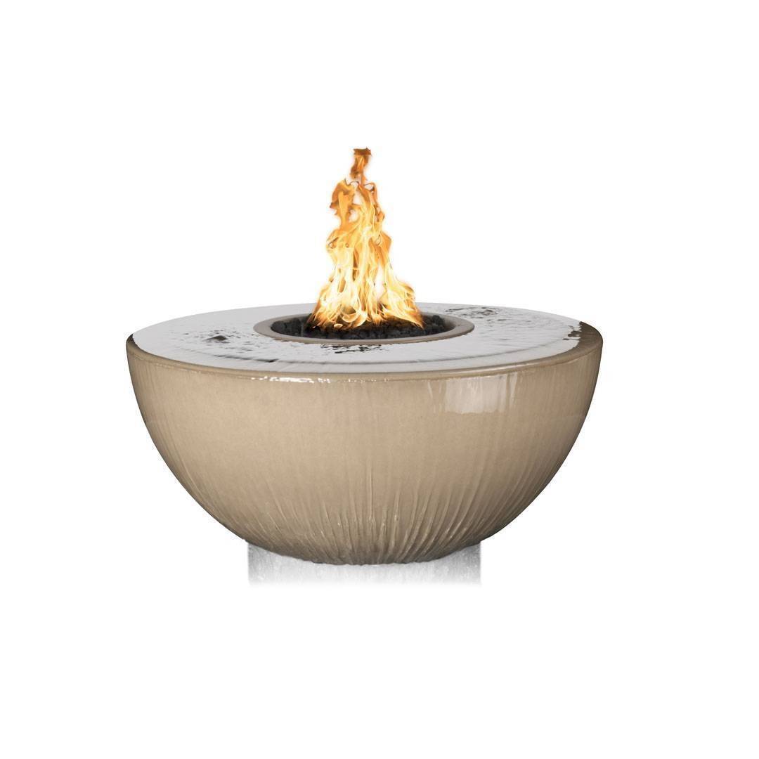 38" Sedona 360° Concrete Fire & Water Bowl - With 60" Self Contained Unit
