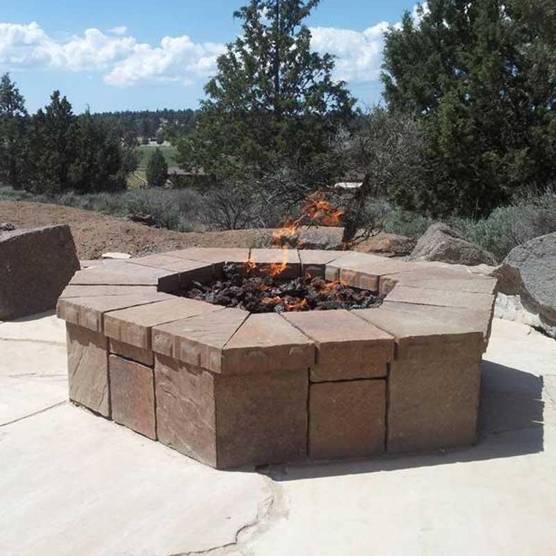 45" Octagon Ready to Finish Package with 18" Penta Torpedo Burner - Outdoor Fire and Patio