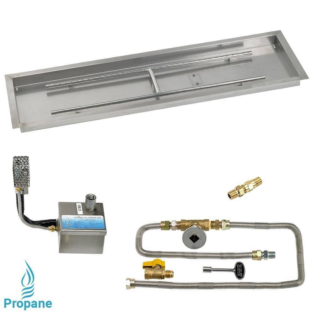 48" x 14" Drop in Pan. Rectangular. Automated - Outdoor Fire and Patio