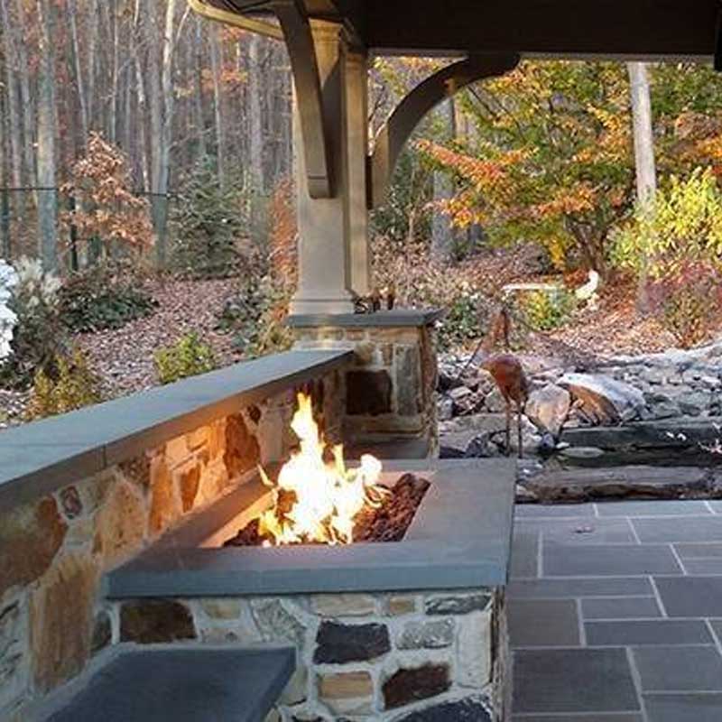 60" x 24" Rectangular Ready to Finish Package with 36" Torpedo H - Burner - Outdoor Fire and Patio
